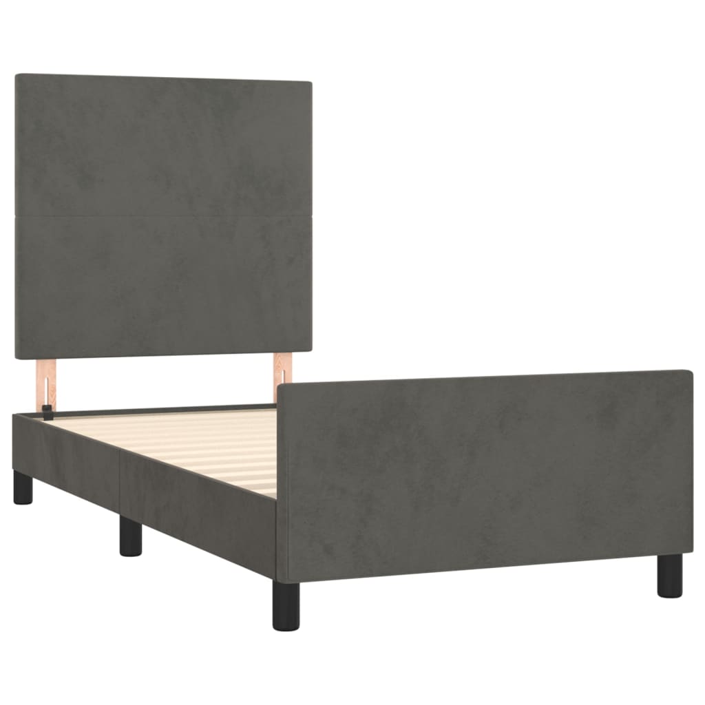 vidaXL Estructura de cama sin colchón terciopelo gris oscuro 80x200 cm