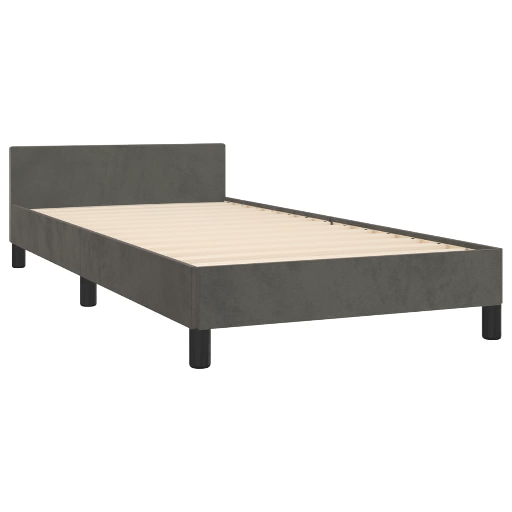 vidaXL Estructura de cama sin colchón terciopelo gris oscuro 80x200 cm