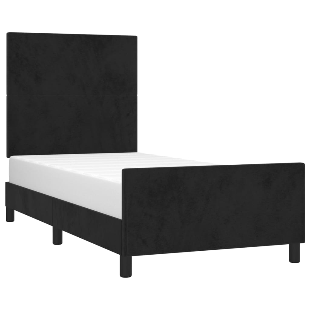 vidaXL Estructura de cama sin colchón terciopelo negro 90x190 cm