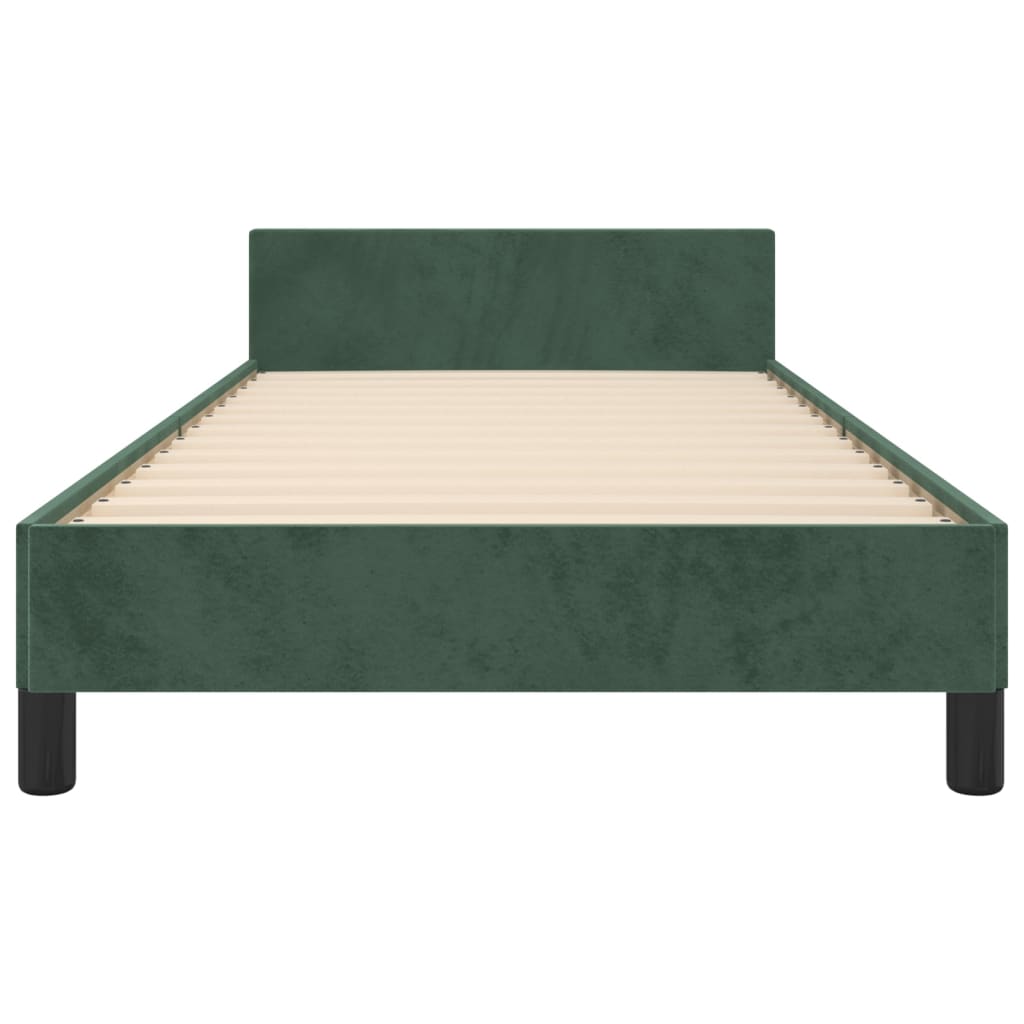 vidaXL Estructura de cama sin colchón terciopelo verde oscuro 90x200cm