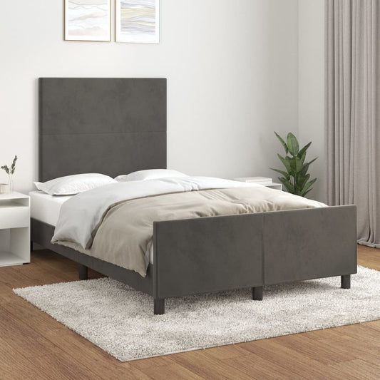 vidaXL Estructura de cama sin colchón terciopelo gris oscuro 120x200cm