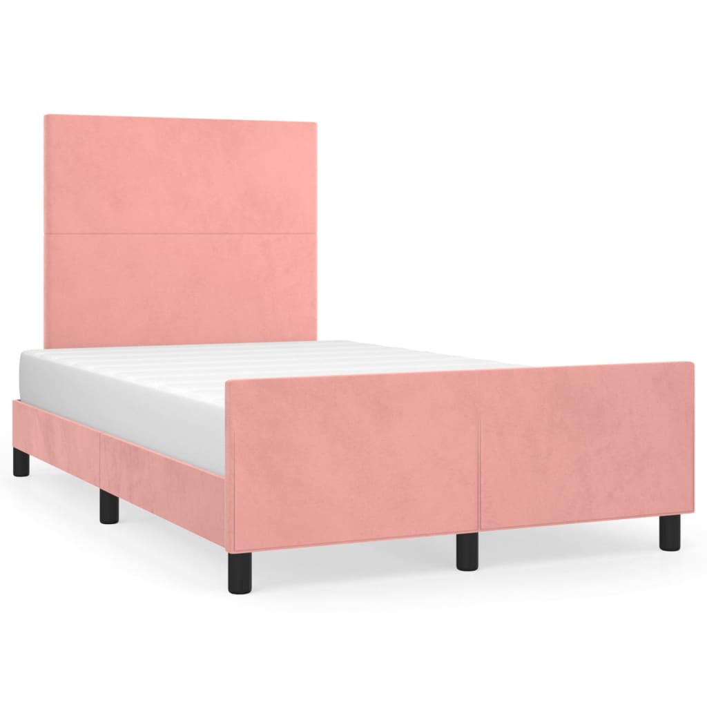 vidaXL Estructura de cama sin colchón terciopelo rosa 120x200 cm