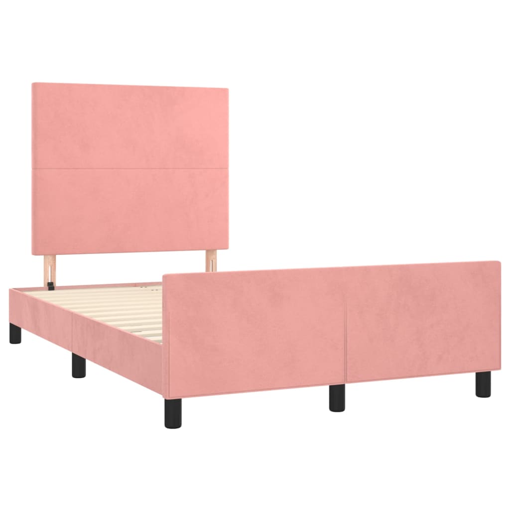 vidaXL Estructura de cama sin colchón terciopelo rosa 120x200 cm