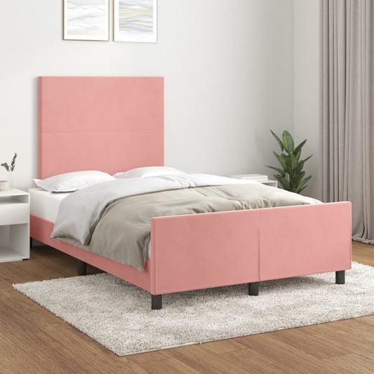 vidaXL Estructura de cama sin colchón terciopelo rosa 120x200 cm