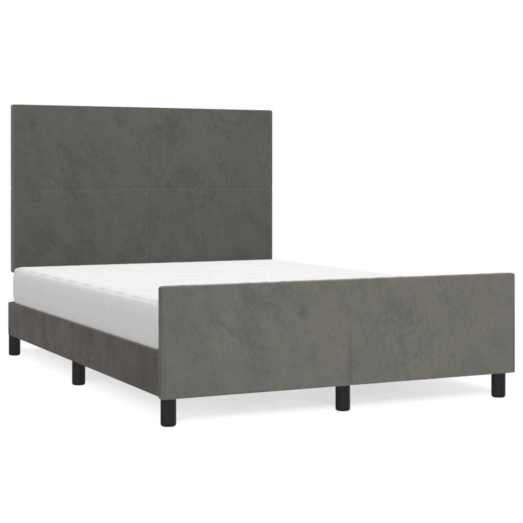 vidaXL Estructura de cama sin colchón terciopelo gris oscuro 140x190cm