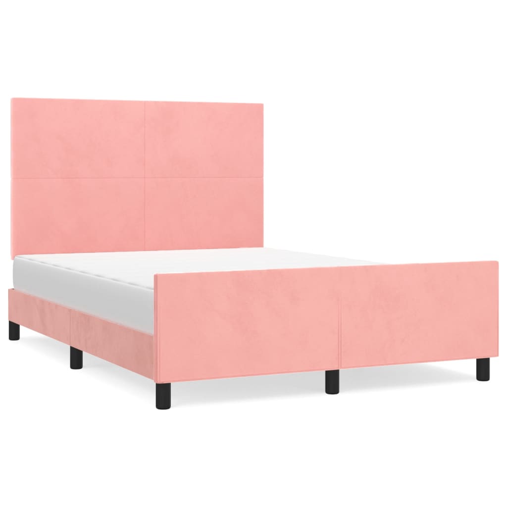 vidaXL Estructura de cama sin colchón terciopelo rosa 140x200 cm