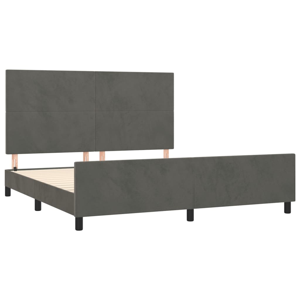 vidaXL Estructura de cama sin colchón terciopelo gris oscuro 160x200cm