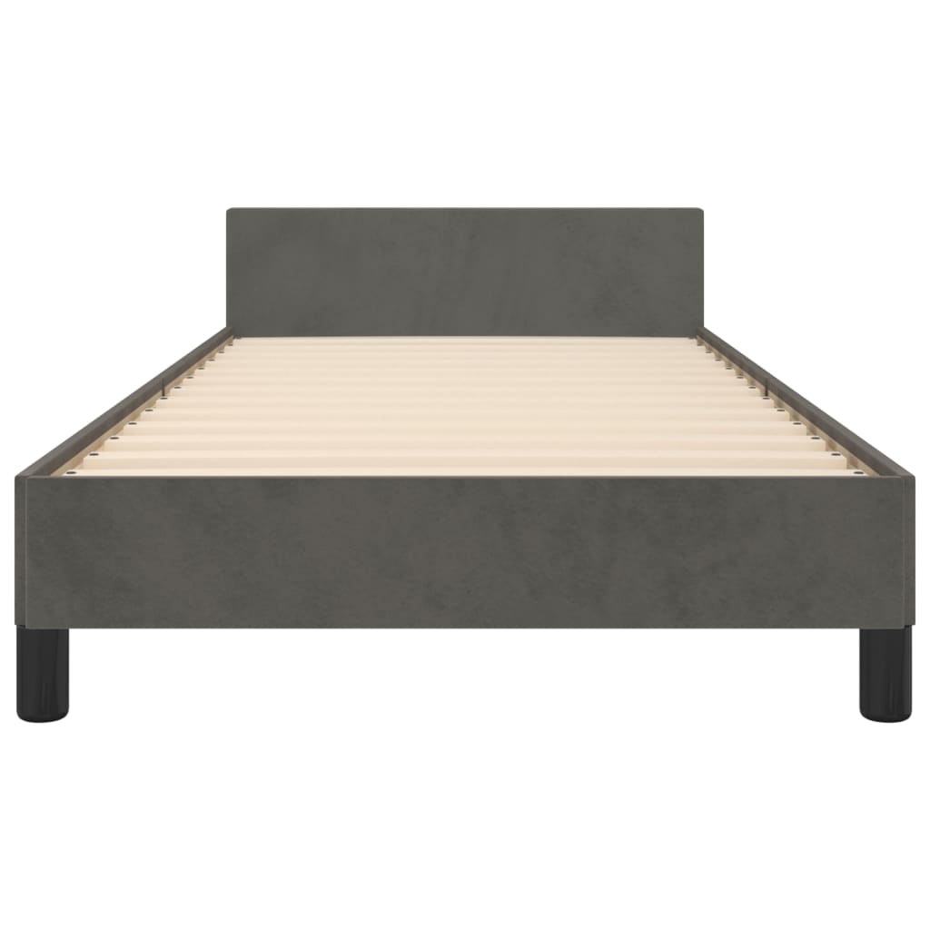 vidaXL Estructura de cama sin colchón terciopelo gris oscuro 80x200 cm