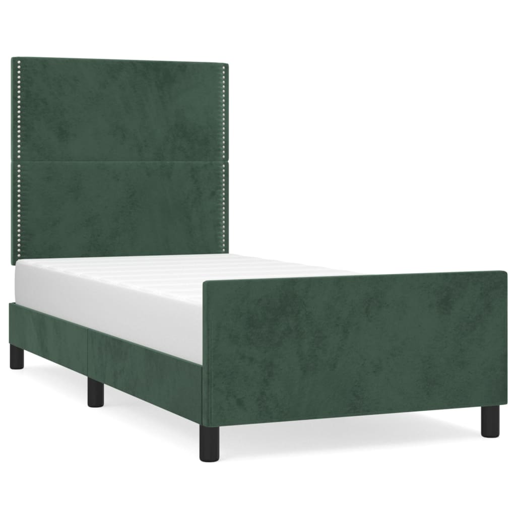 vidaXL Estructura de cama sin colchón terciopelo verde oscuro 80x200cm