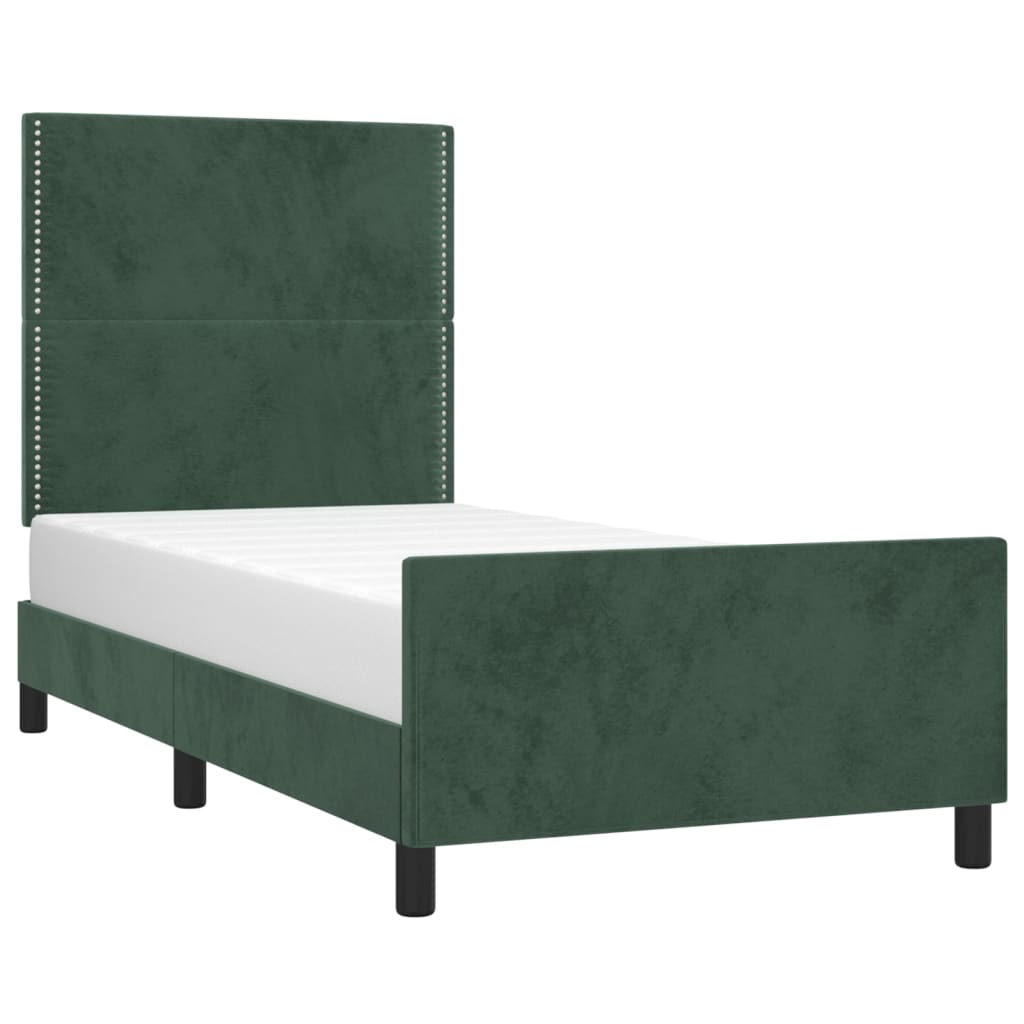 vidaXL Estructura de cama sin colchón terciopelo verde oscuro 80x200cm