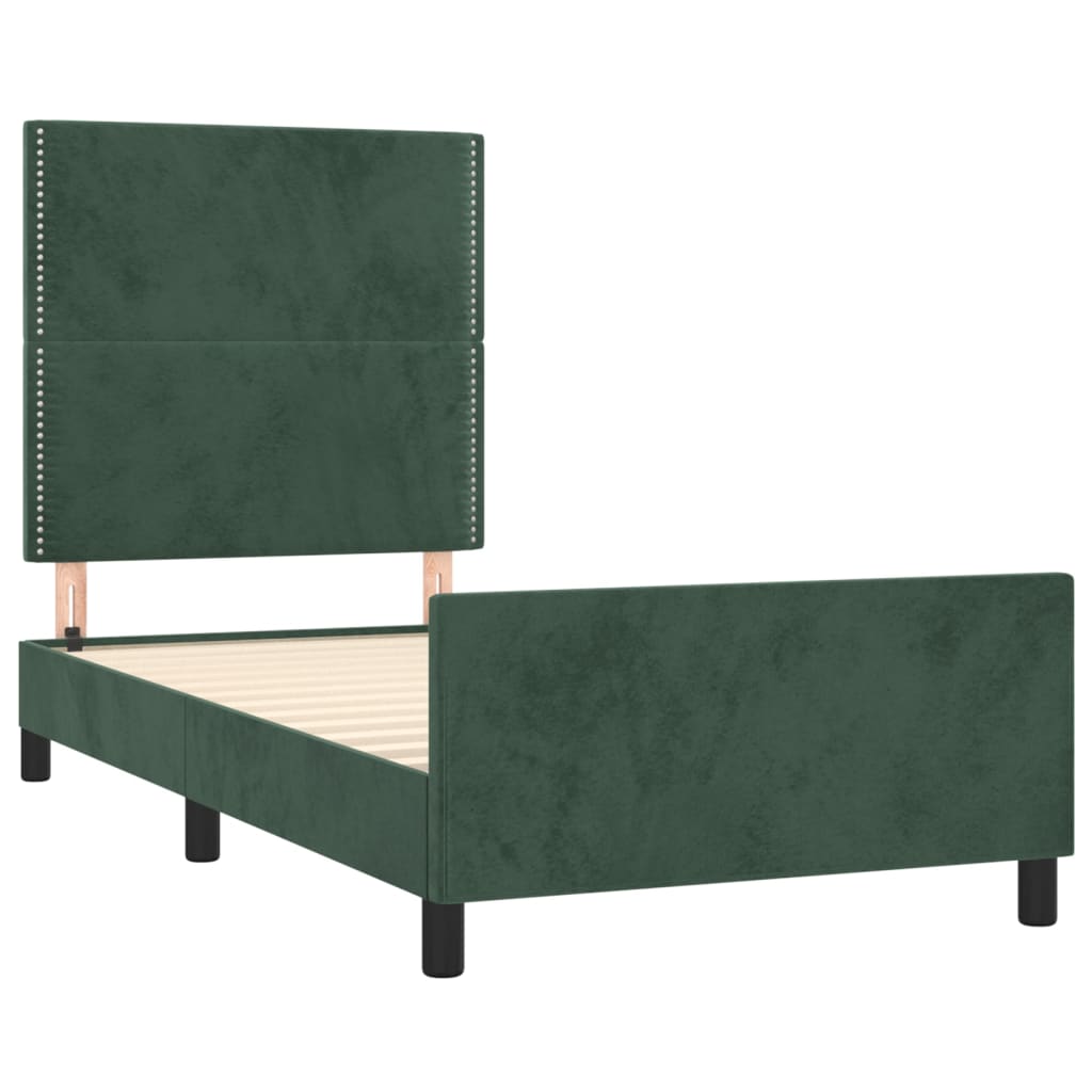 vidaXL Estructura de cama sin colchón terciopelo verde oscuro 80x200cm