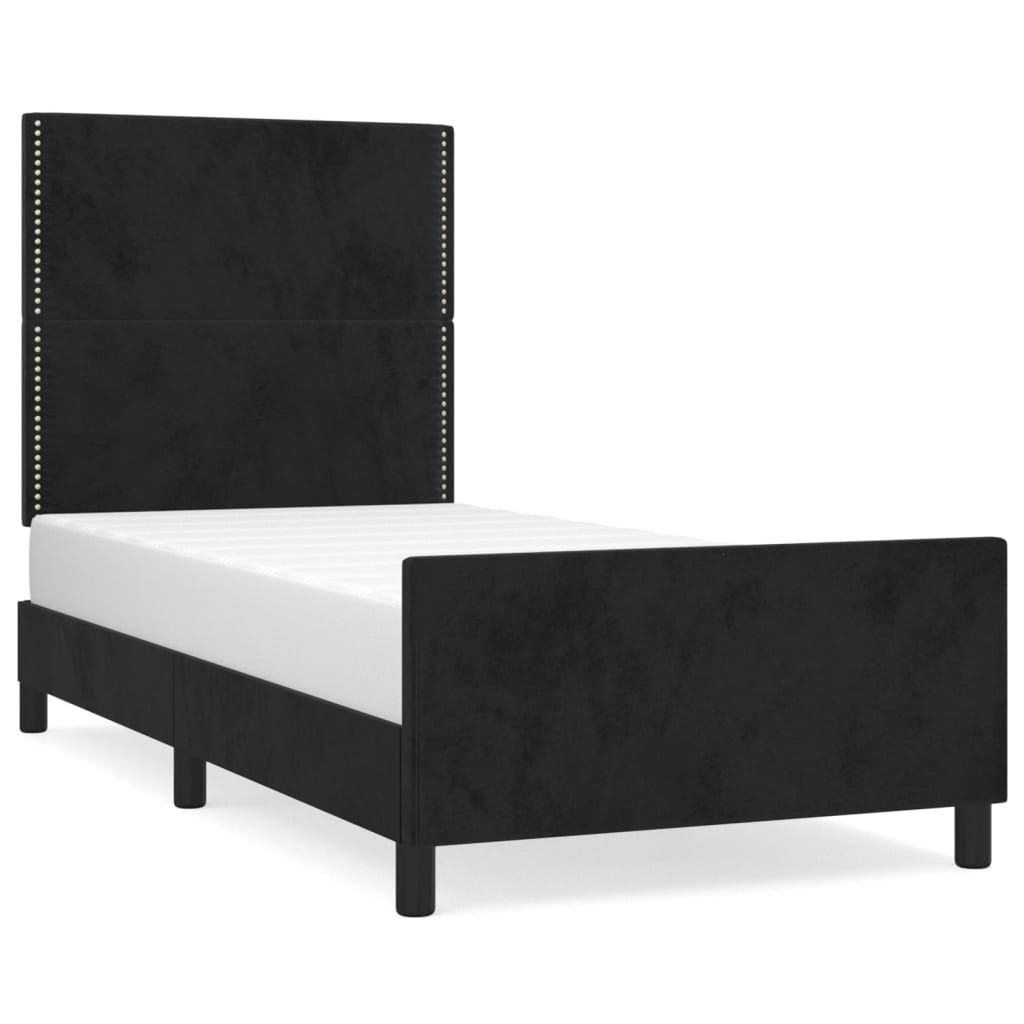 vidaXL Estructura de cama sin colchón terciopelo negro 100x200 cm