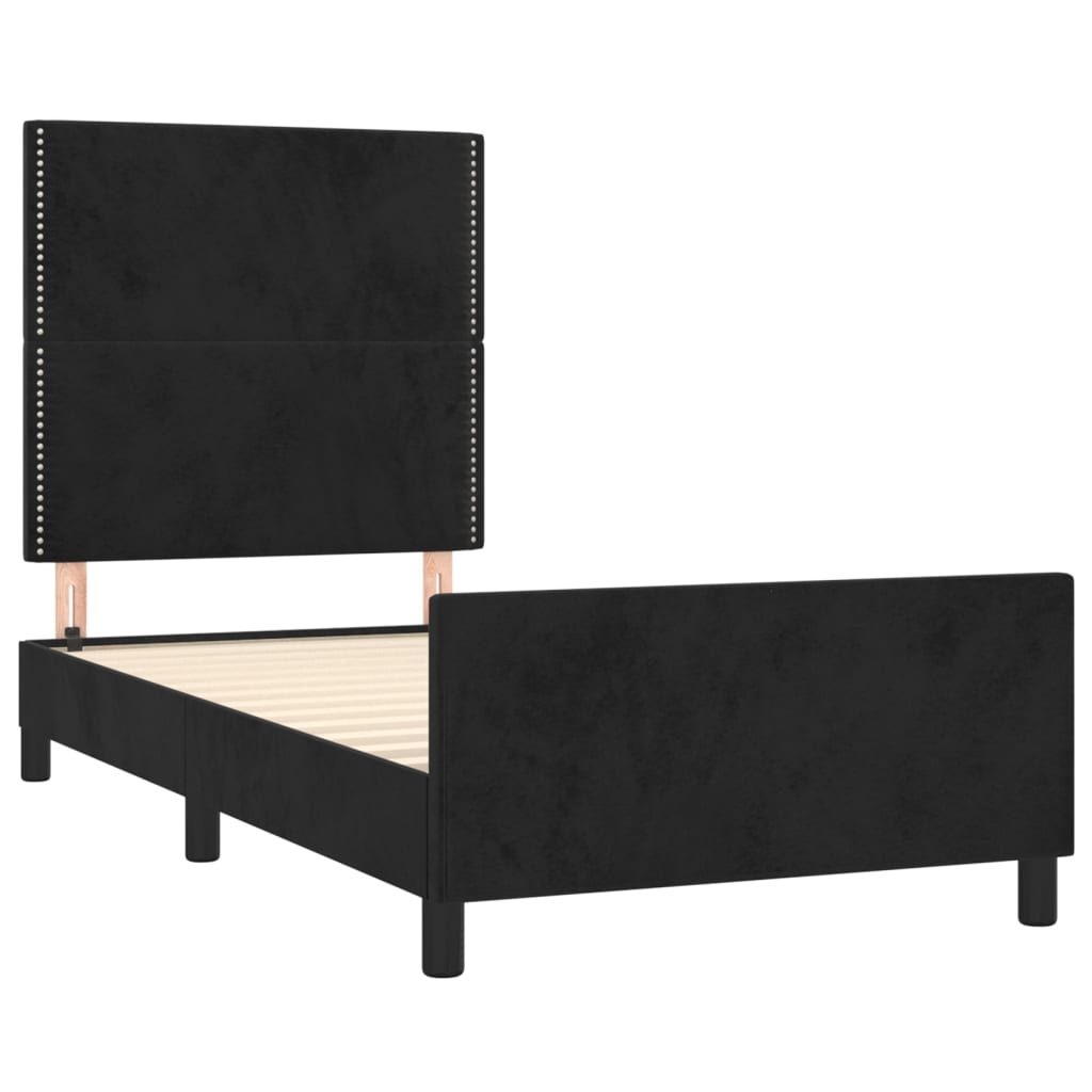 vidaXL Estructura de cama sin colchón terciopelo negro 100x200 cm