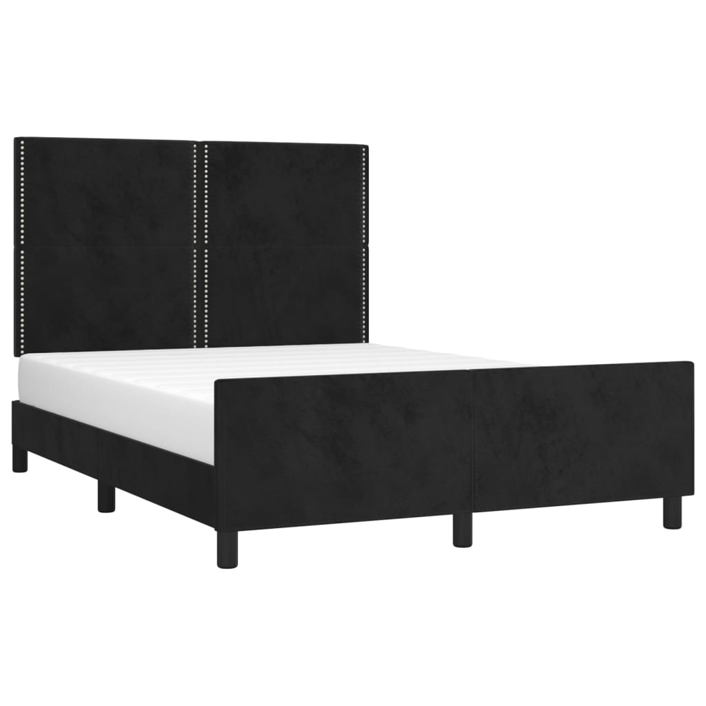 vidaXL Estructura de cama sin colchón terciopelo negro 140x200 cm