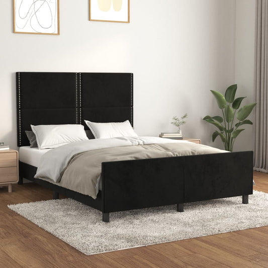 vidaXL Estructura de cama sin colchón terciopelo negro 140x200 cm