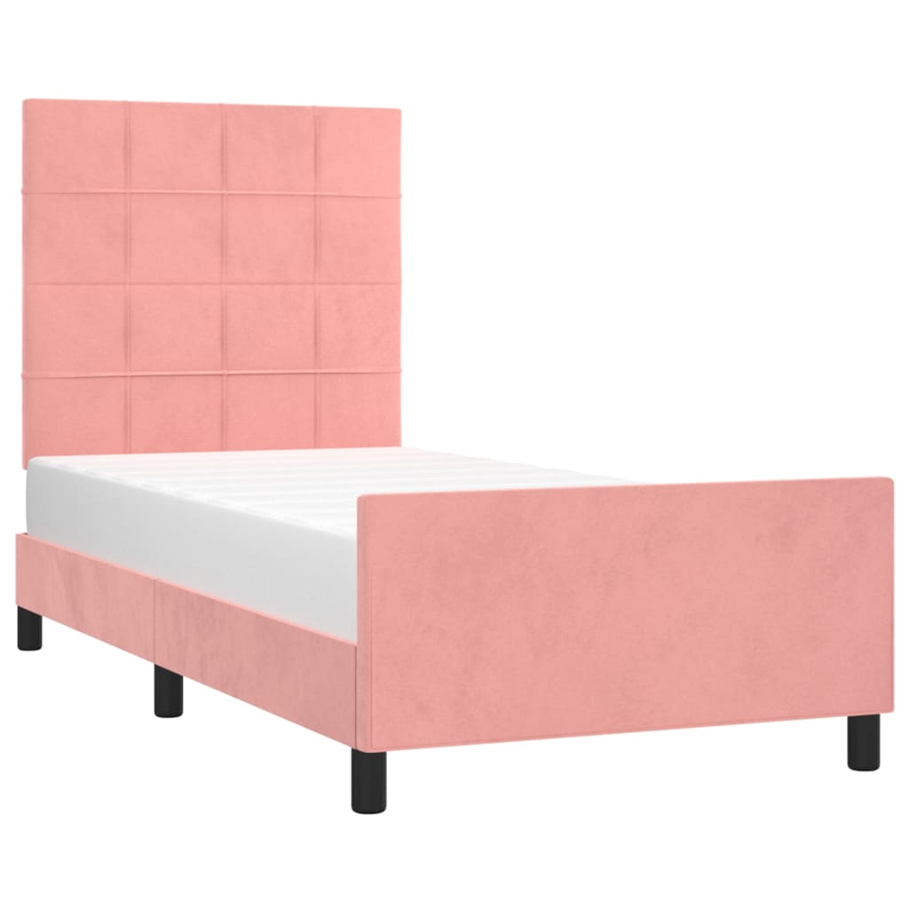 vidaXL Estructura de cama sin colchón terciopelo rosa 80x200 cm