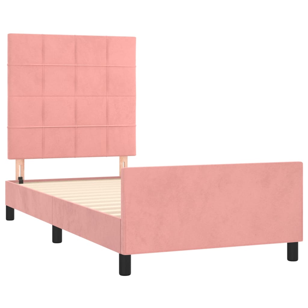 vidaXL Estructura de cama sin colchón terciopelo rosa 80x200 cm