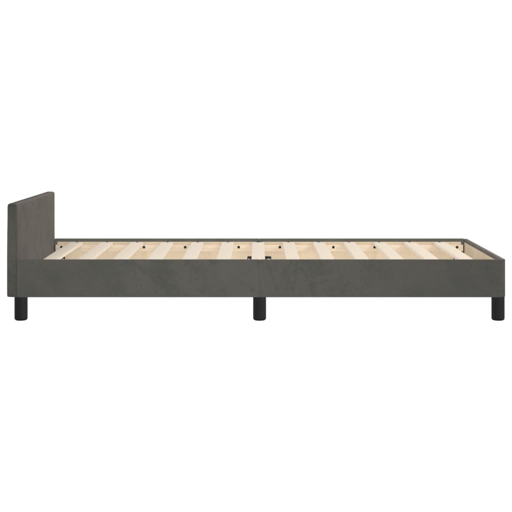 vidaXL Estructura de cama sin colchón terciopelo gris oscuro 90x190 cm