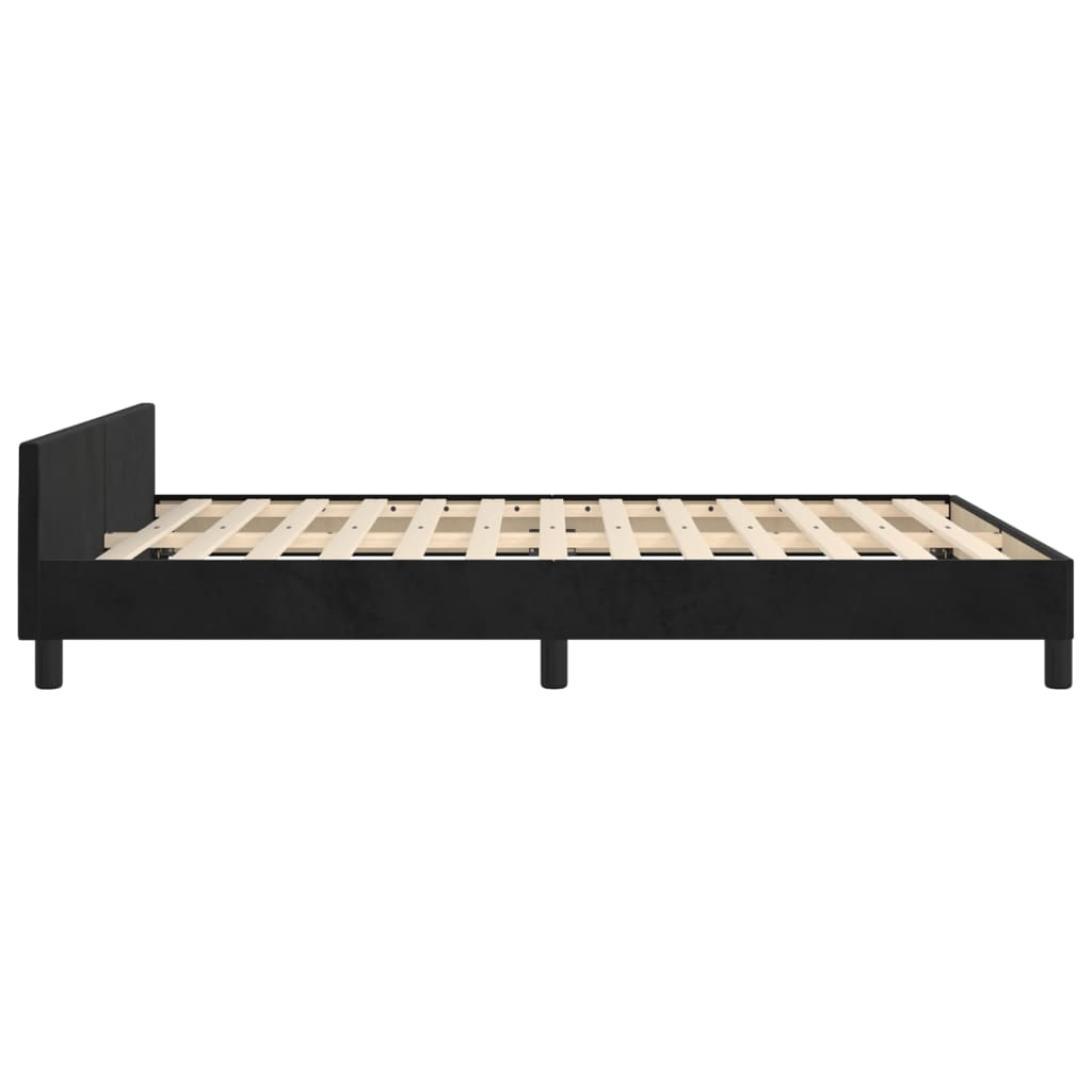 vidaXL Estructura de cama sin colchón terciopelo negro 140x190 cm