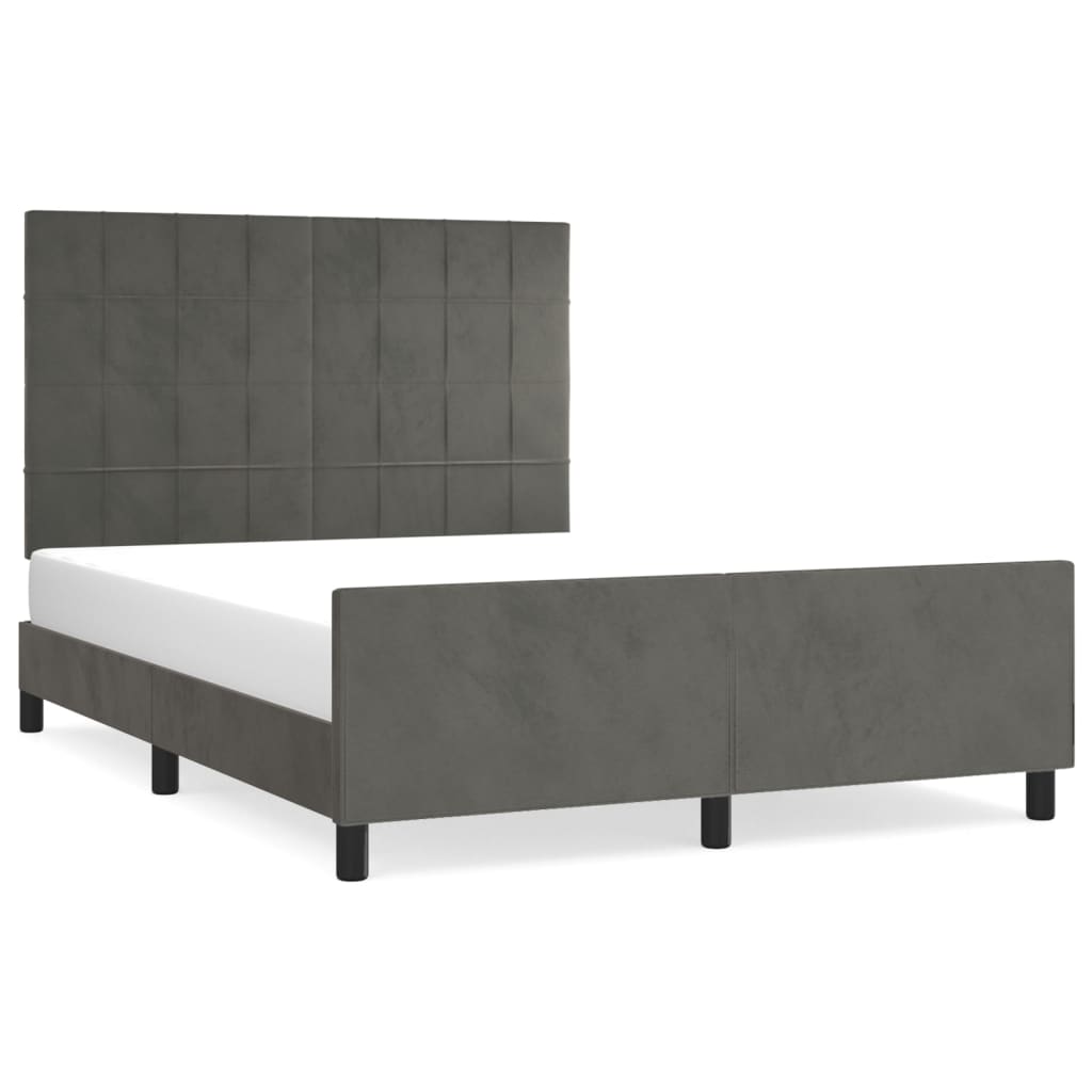 vidaXL Estructura de cama sin colchón terciopelo gris oscuro 140x200cm