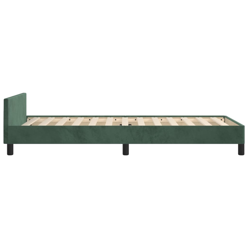 vidaXL Estructura de cama sin colchón terciopelo verde oscuro 80x200cm