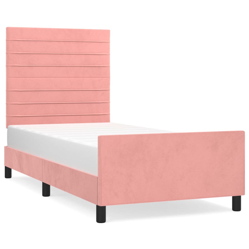 vidaXL Estructura de cama sin colchón terciopelo rosa 80x200 cm