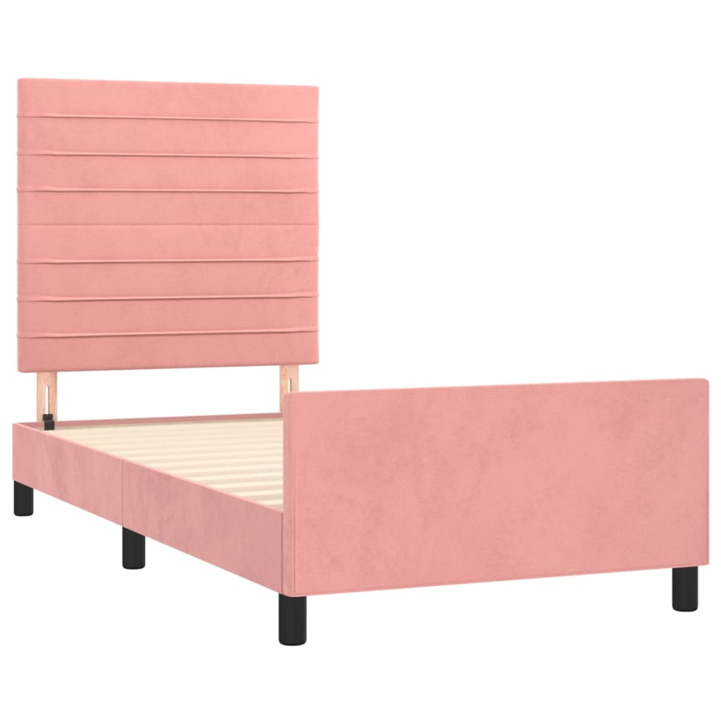 vidaXL Estructura de cama sin colchón terciopelo rosa 80x200 cm