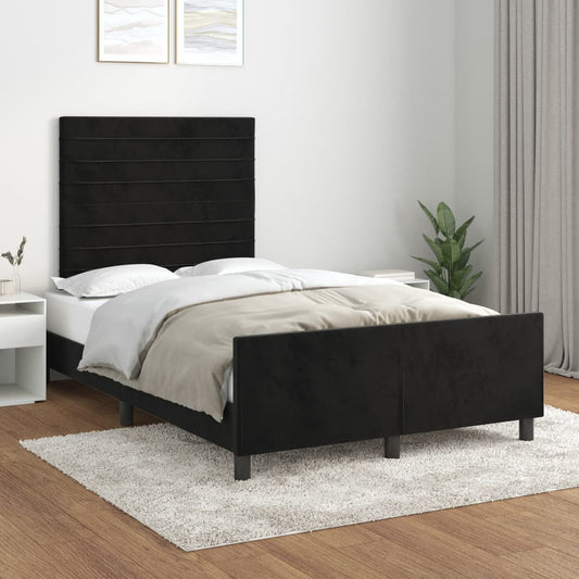 vidaXL Estructura de cama sin colchón terciopelo negro 120x200 cm