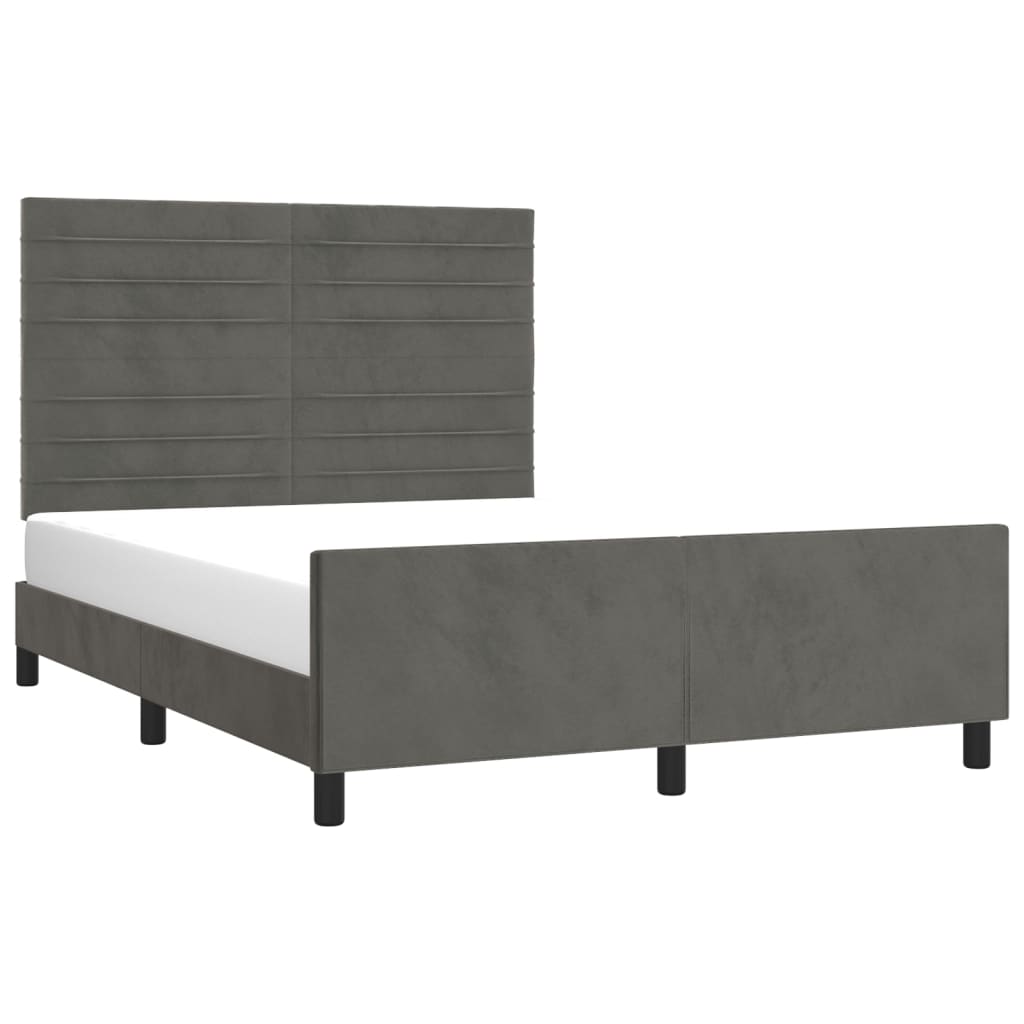 vidaXL Estructura de cama sin colchón terciopelo gris oscuro 140x200cm