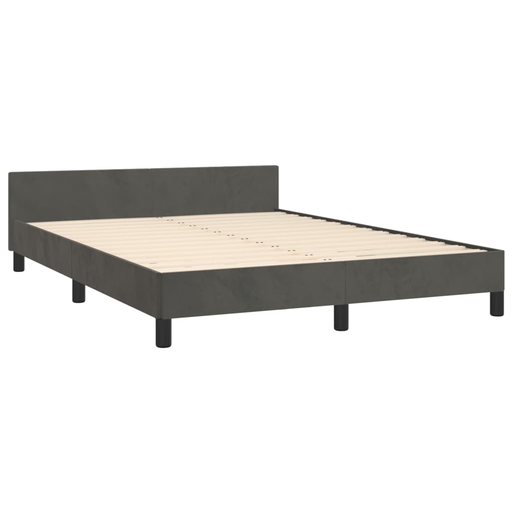 vidaXL Estructura de cama sin colchón terciopelo gris oscuro 140x200cm