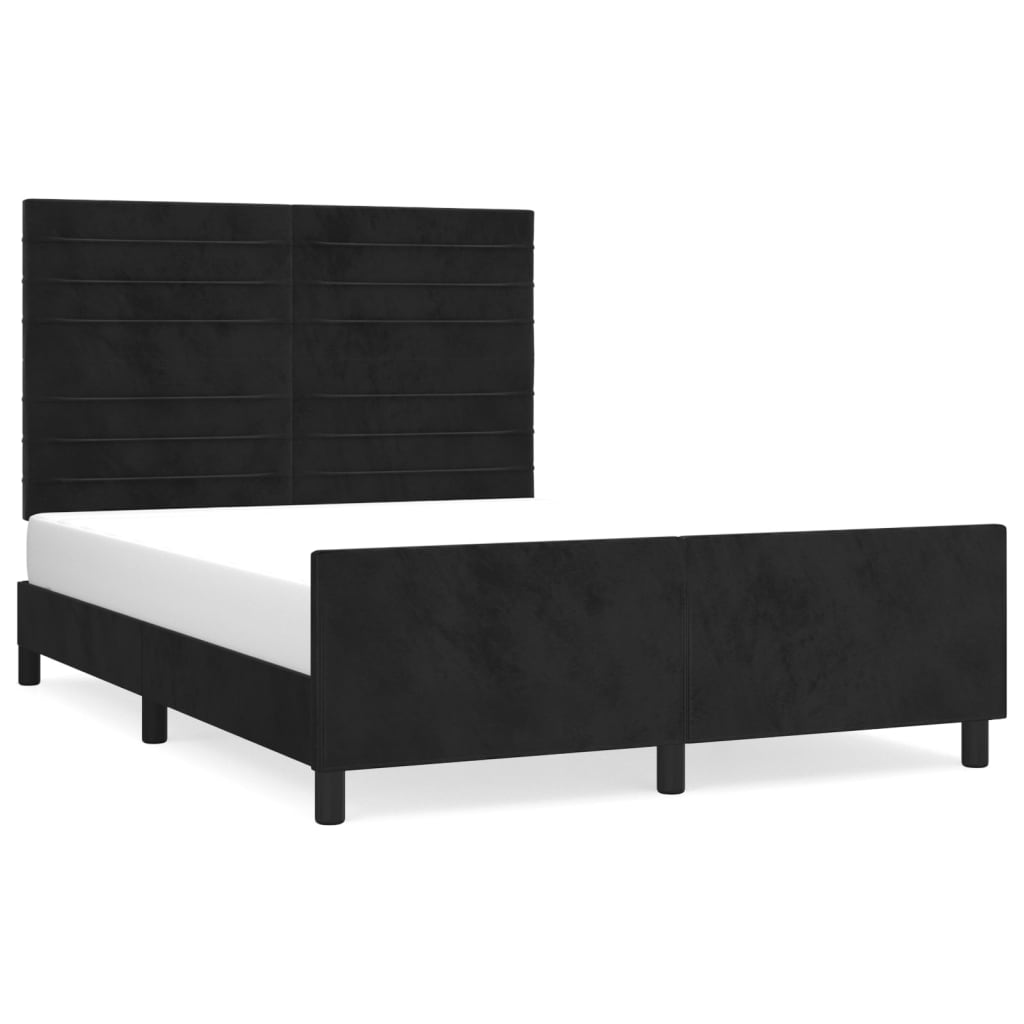 vidaXL Estructura de cama sin colchón terciopelo negro 140x200 cm