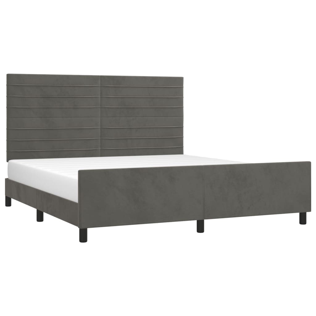 vidaXL Estructura de cama sin colchón terciopelo gris oscuro 160x200cm