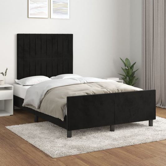 vidaXL Estructura de cama sin colchón terciopelo negro 120x200 cm