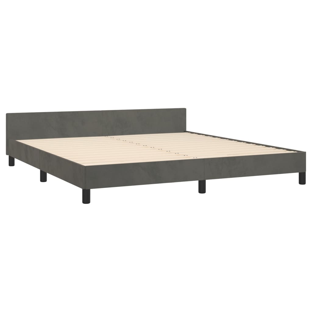 vidaXL Estructura de cama sin colchón terciopelo gris oscuro 160x200cm