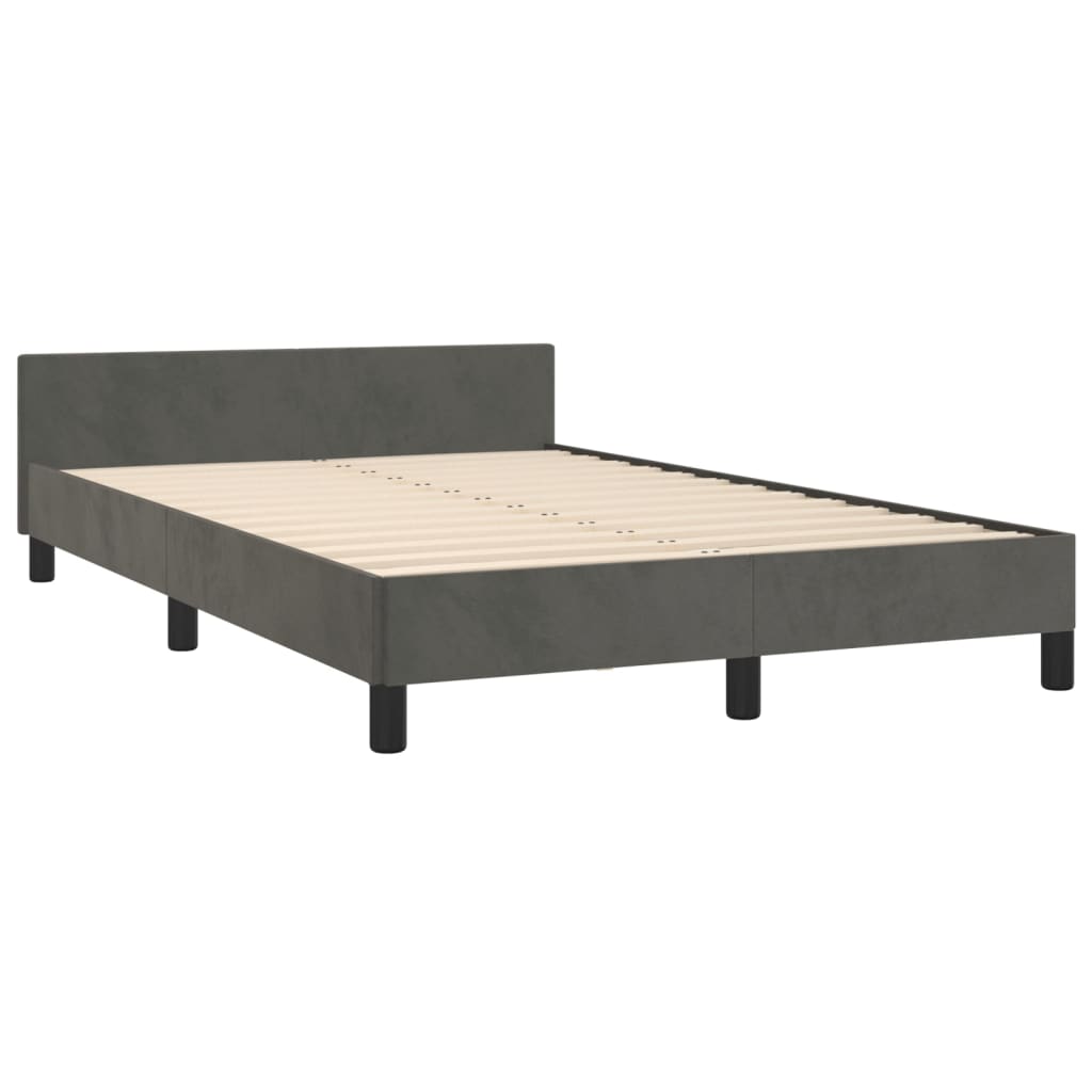 vidaXL Estructura de cama sin colchón terciopelo gris oscuro 120x200cm