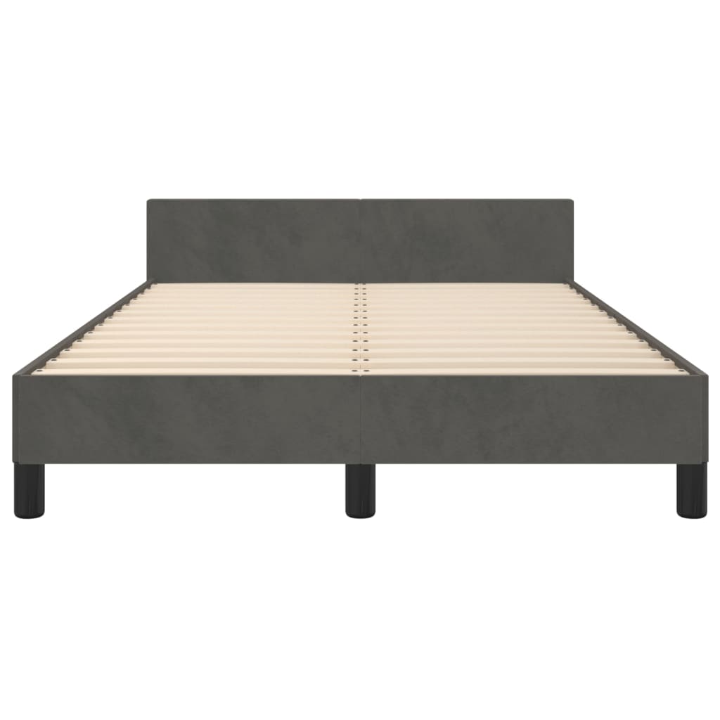 vidaXL Estructura de cama sin colchón terciopelo gris oscuro 120x200cm