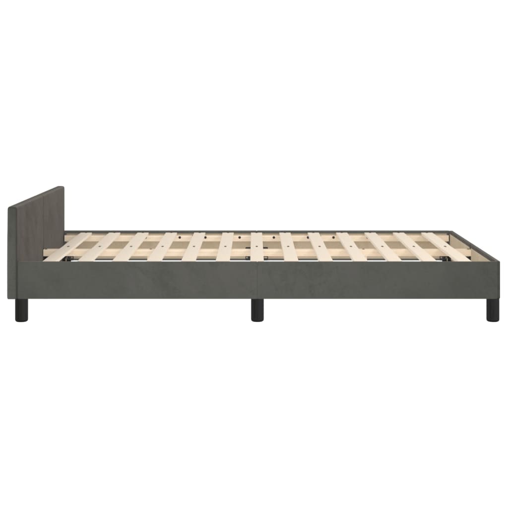 vidaXL Estructura de cama sin colchón terciopelo gris oscuro 120x200cm