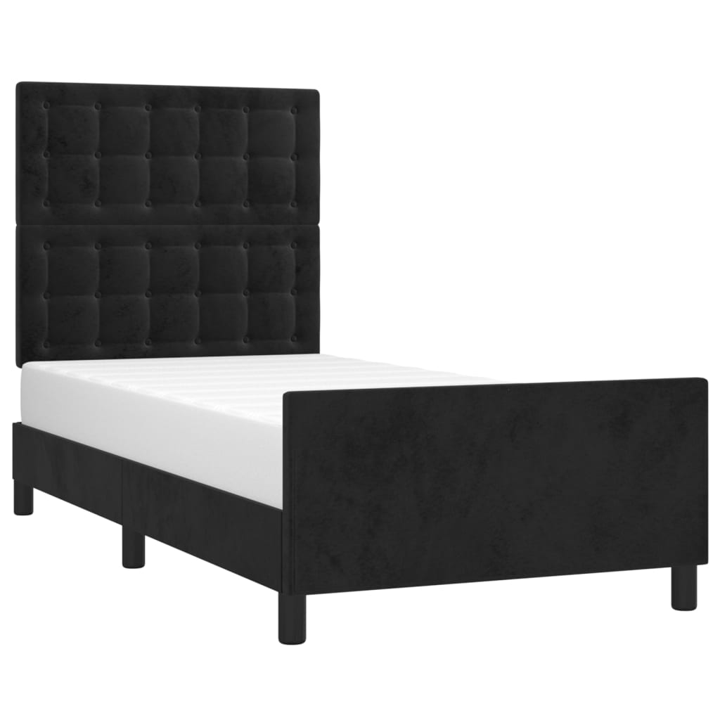 vidaXL Estructura de cama sin colchón terciopelo negro 90x190 cm