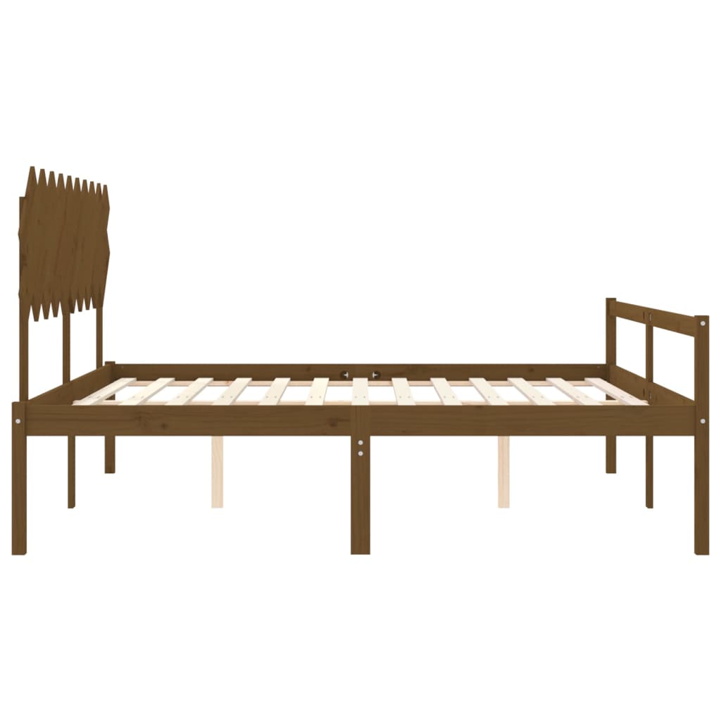 vidaXL Cama personas mayores cabecero madera marrón miel 200x200 cm