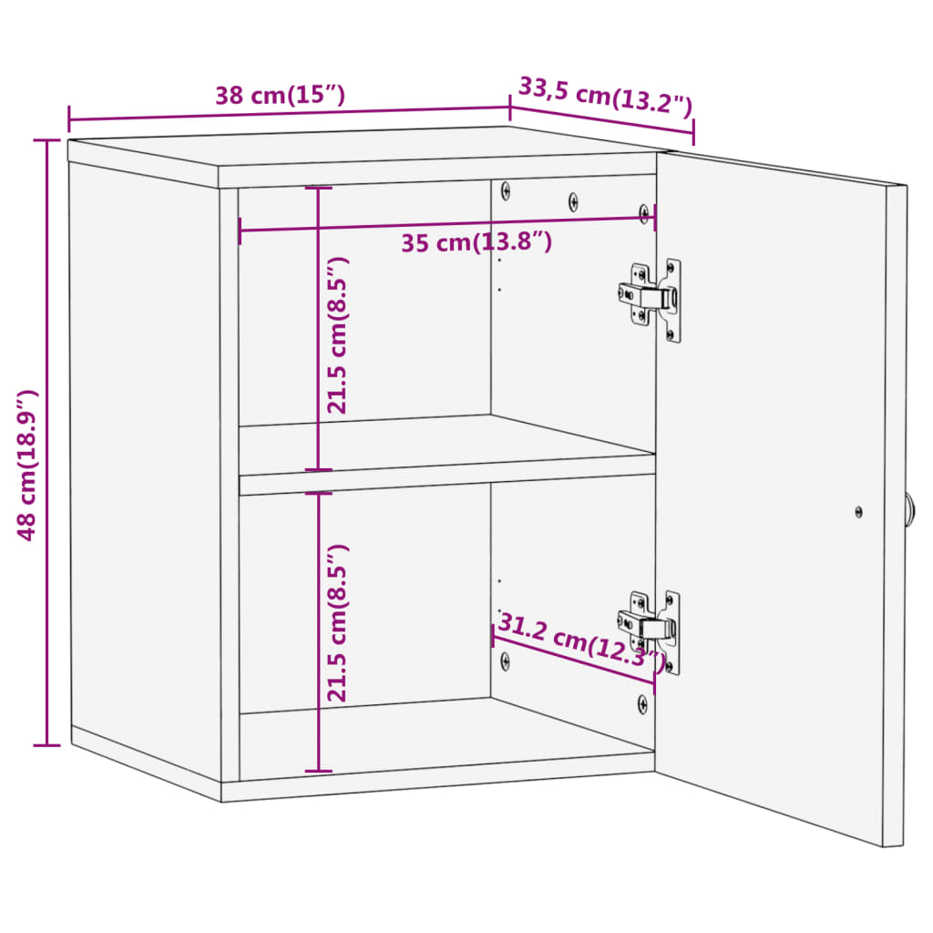 vidaXL Mueble de baño de pared madera maciza mango marrón y negro