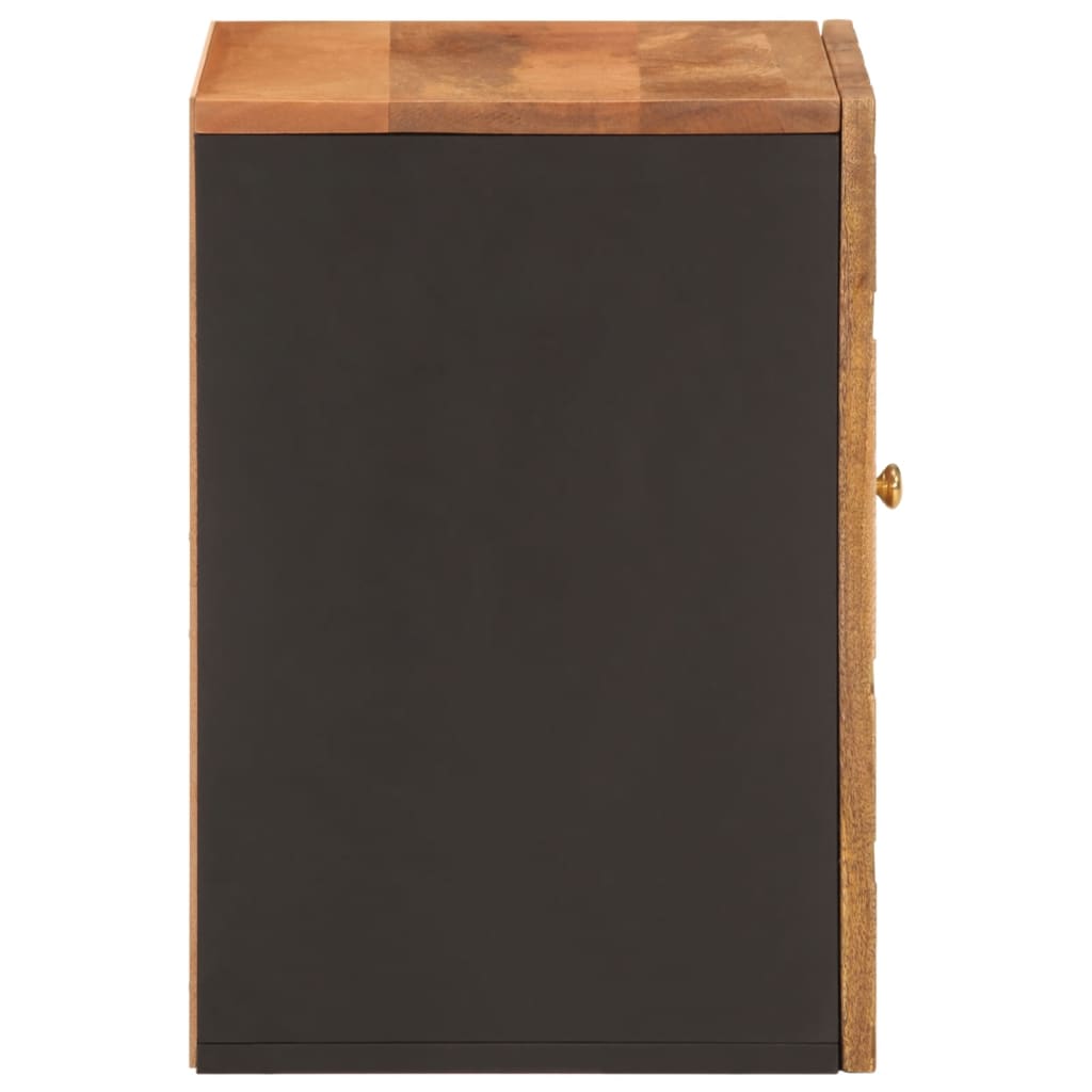 vidaXL Mueble de baño de pared madera maciza mango marrón y negro