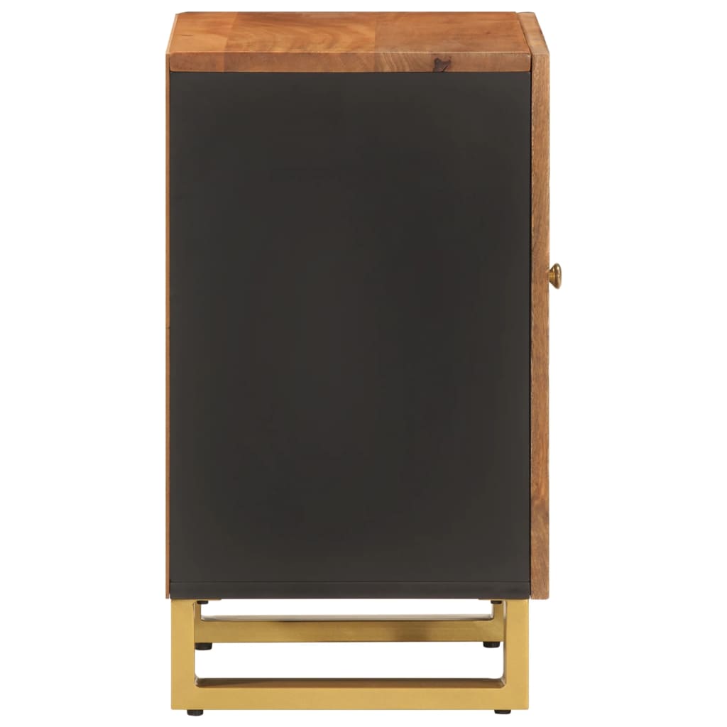 vidaXL Mueble de baño madera maciza mango marrón y negro 38x33,5x58 cm