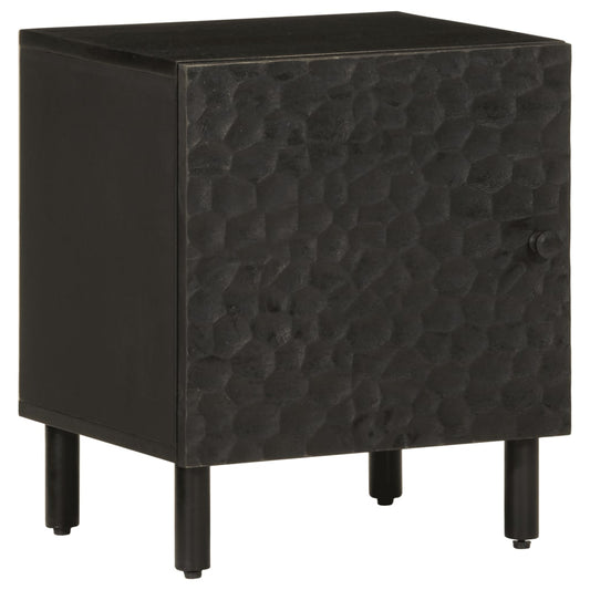 vidaXL Mesita de noche de madera maciza de mango negra 40x33x46 cm