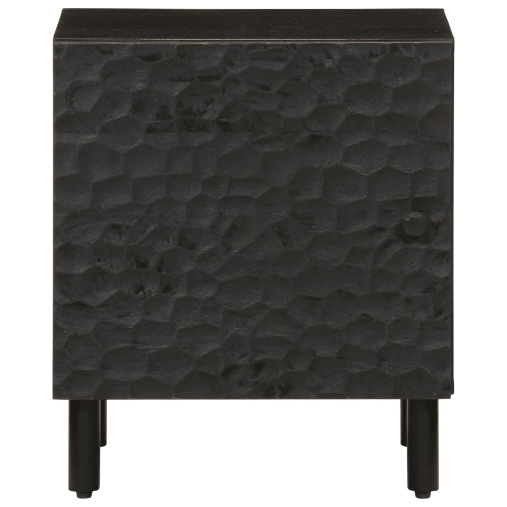 vidaXL Mesita de noche de madera maciza de mango negra 40x33x46 cm