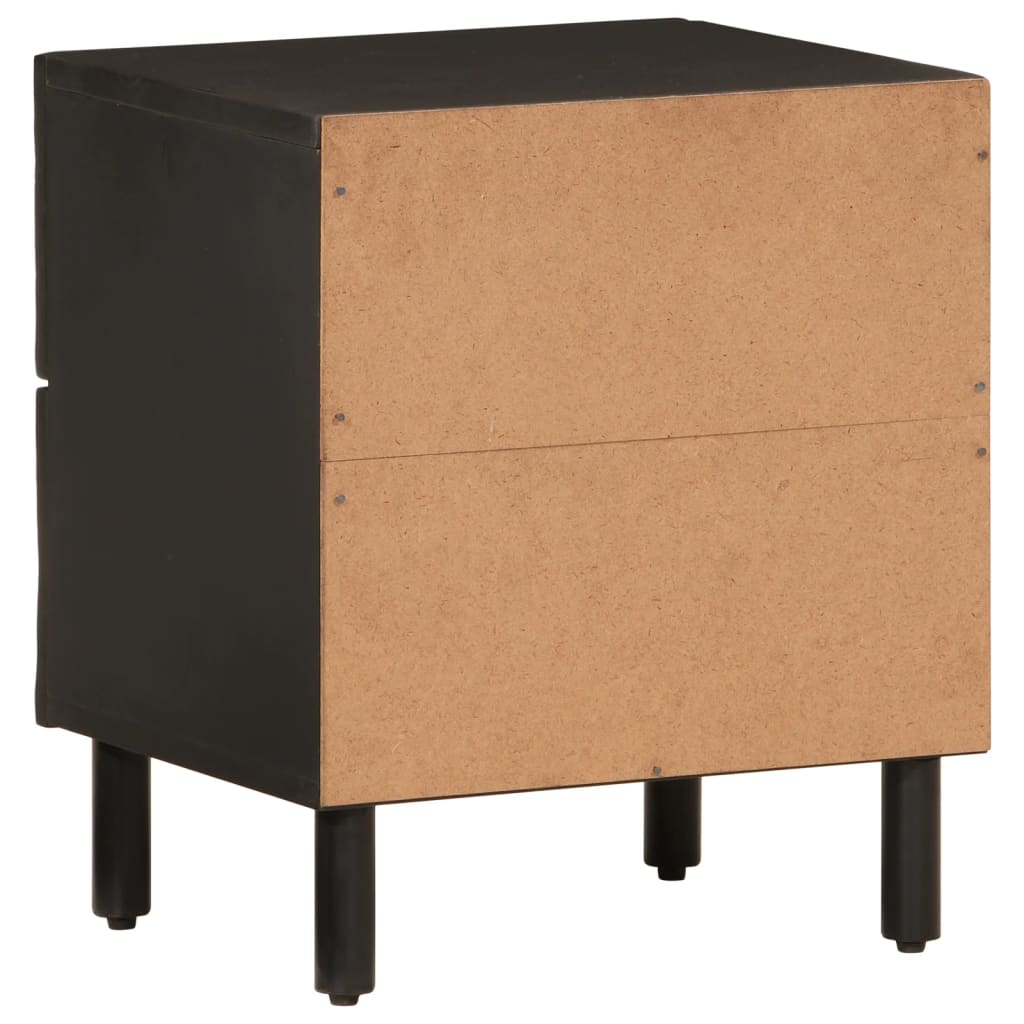 vidaXL Mesita de noche de madera maciza de mango negra 40x33x46 cm