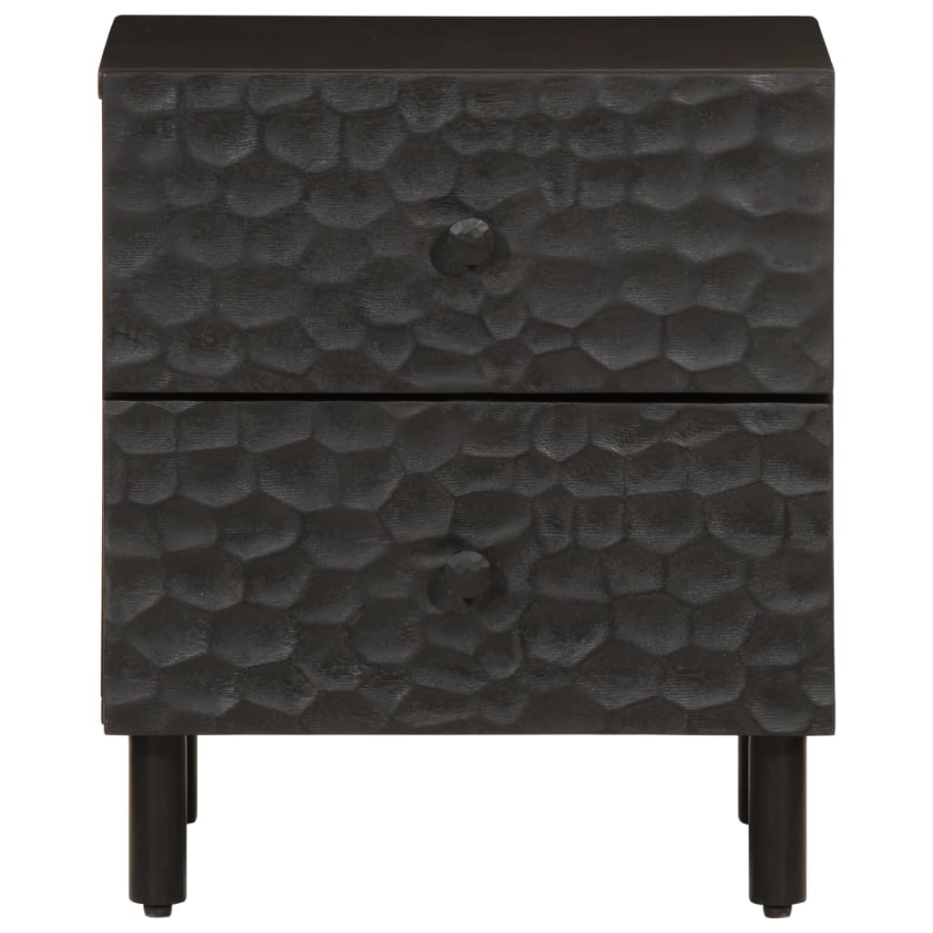 vidaXL Mesitas de noche 2 uds madera maciza de mango negro 40x33x46 cm