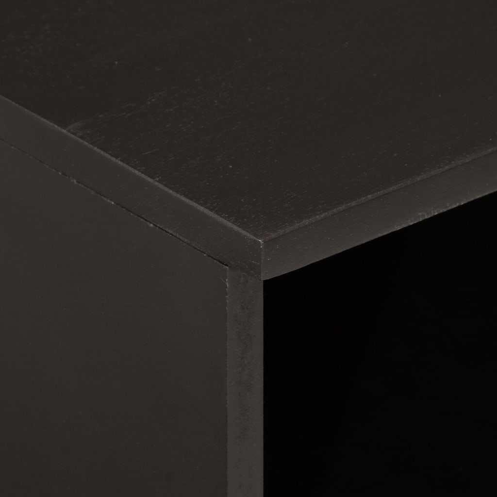 vidaXL Mesita de noche de madera maciza de mango negra 40x33x46 cm