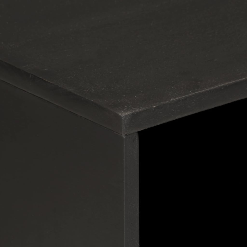 vidaXL Mesita de noche madera maciza de mango negra 50x33x60 cm