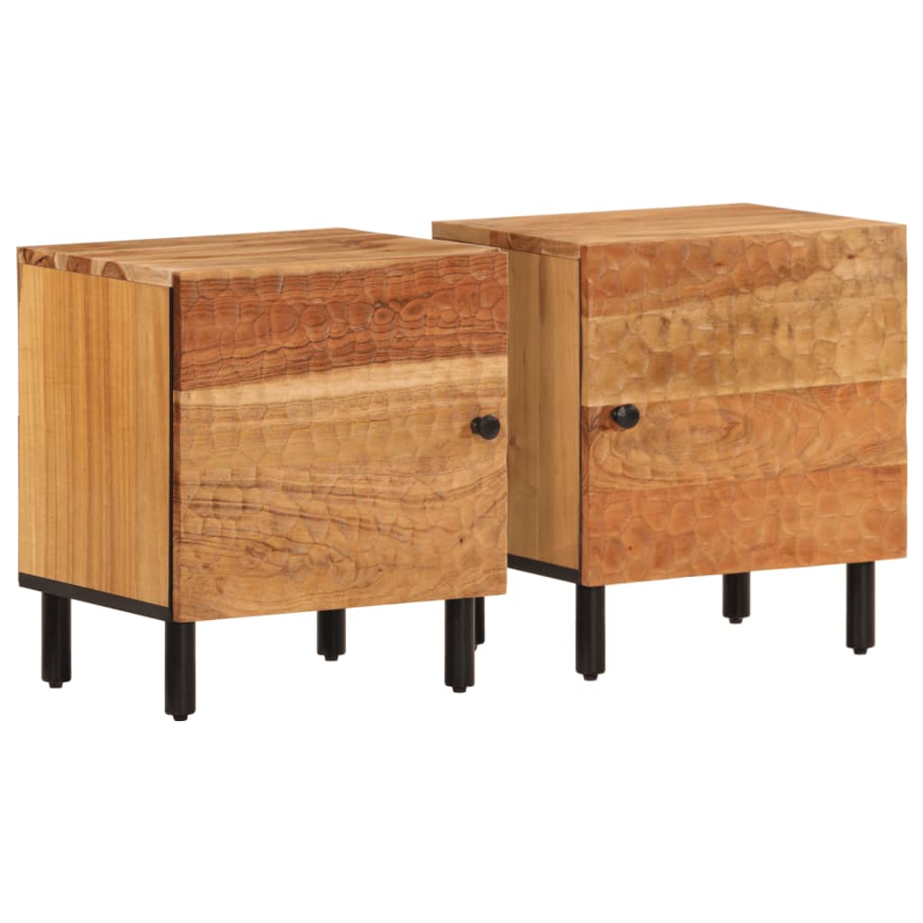 vidaXL Mesitas de noche 2 uds madera maciza de acacia 40x33x46 cm