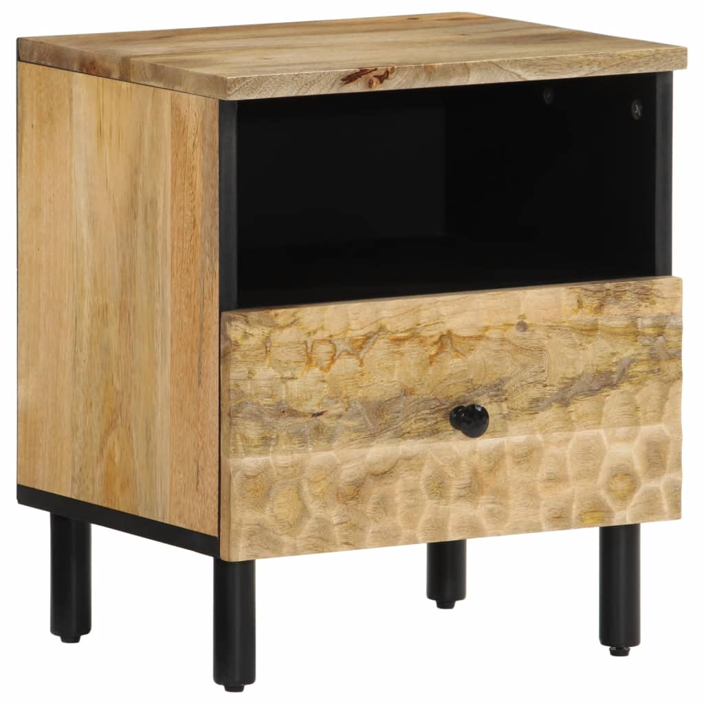 vidaXL Mesita de noche de madera maciza de mango 40x33x46 cm